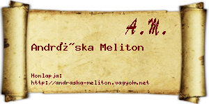 Andráska Meliton névjegykártya